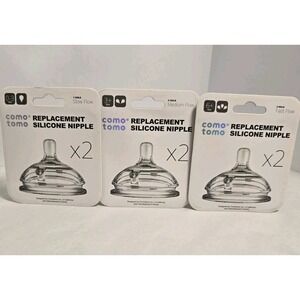 Lot Of 3x 2 Packs  ComoTomo Silicone Replacement Nipples  Stages 0-3, 3+ & 6+